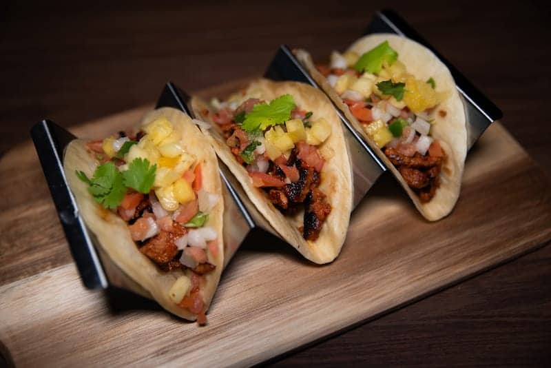 Tacos with meat and toppings - Picklenpins in NOLA