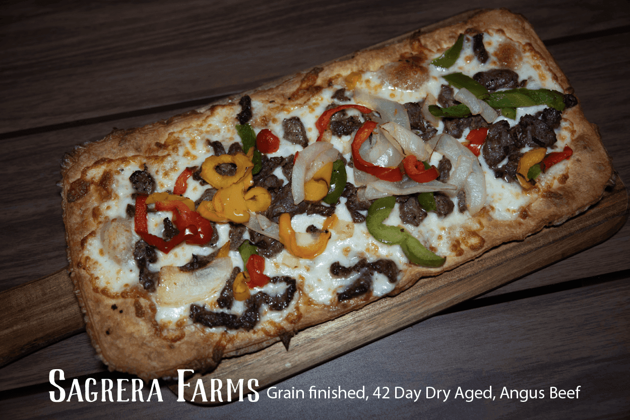 Philly cheesesteak flatbread - Picklenpins in NOLA
