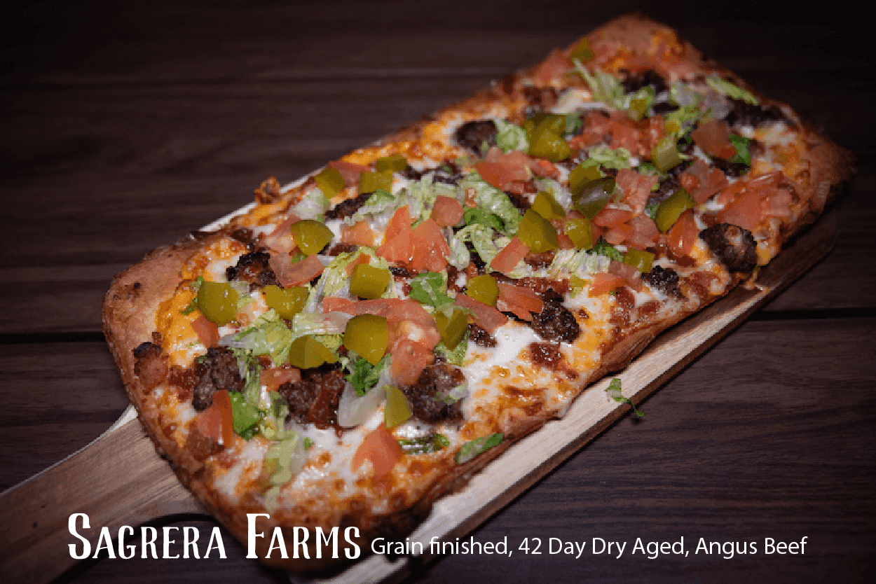 Sagrera Farms flatbread pizza with toppings - Picklenpins