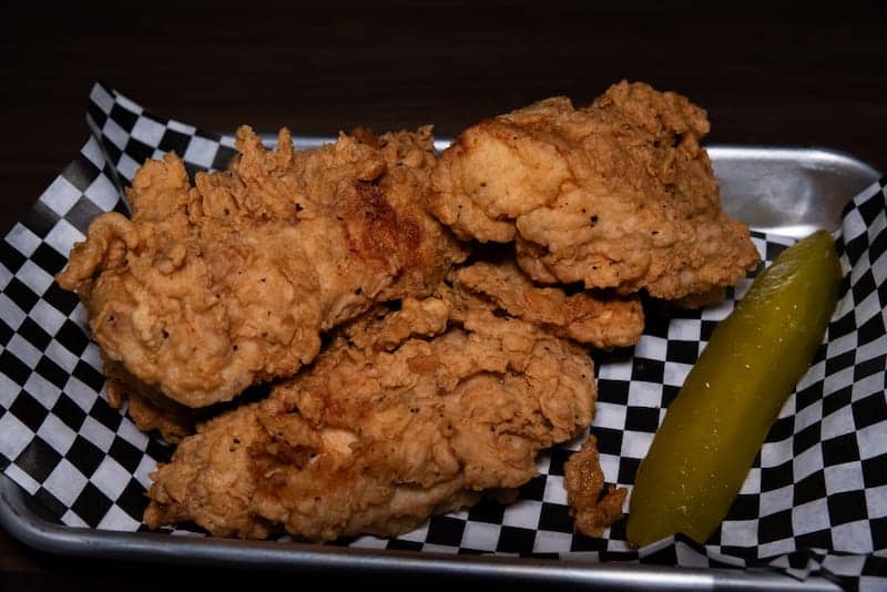Crispy fried chicken tenders with pickle - Picklenpins in NOLA
