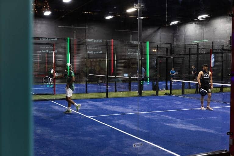 Pickleball players on court - Picklenpins in New Orleans